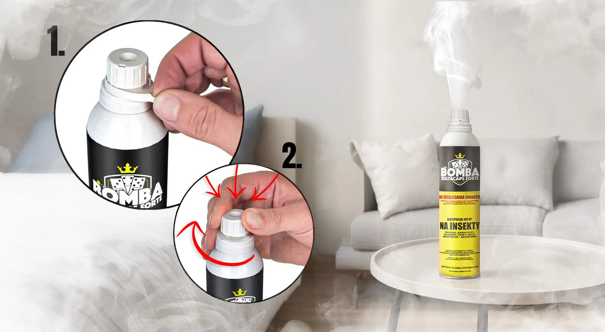 Bombe fumigène contre les cafards et les insectes – Deltacaps FORTE protège jusqu'à 100 m³