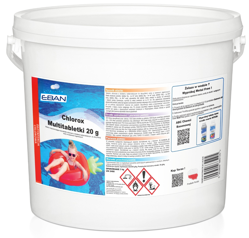 Chlorox Multitabs 20 g – Pastilles de chlore pour piscines – 3 kg
