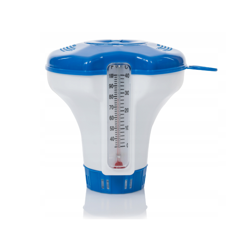 Drijvende dispenser met thermometer voor 20 g tabletten - voor zwembad